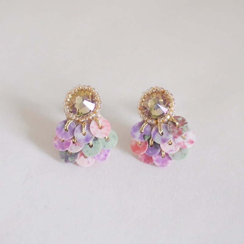 stud earrings bijoux & marble - 耳环/耳夹 - 其他材质 粉红色