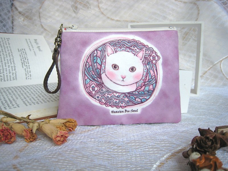 <秘境之生>猫的好奇心 大 零钱包 - 零钱包 - 聚酯纤维 紫色