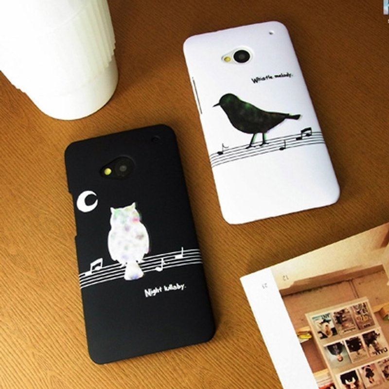 Kalo 卡乐创意 New hTC One 彩绘风格保护壳-协奏曲 (鸟/猫头鹰) - 其他 - 塑料 黑色