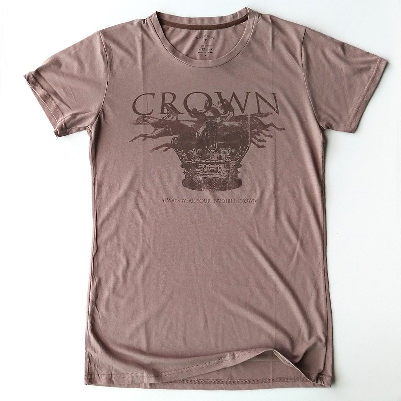可可色日本进口纯棉 数位拔染印刷 Crown 皇冠T恤 短T - 男装上衣/T 恤 - 其他材质 卡其色