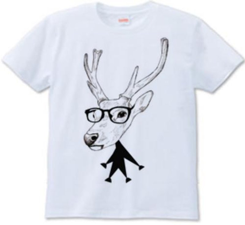 Comical　deer（T-shirt　6.2oz） - 男装上衣/T 恤 - 其他材质 白色