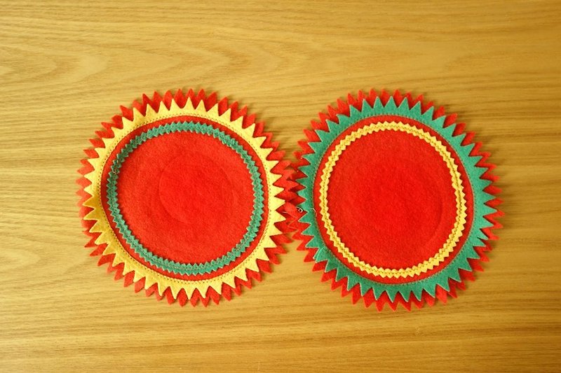 拉普兰黄绿红布织锅垫组 - 餐垫/桌巾 - 其他材质 红色