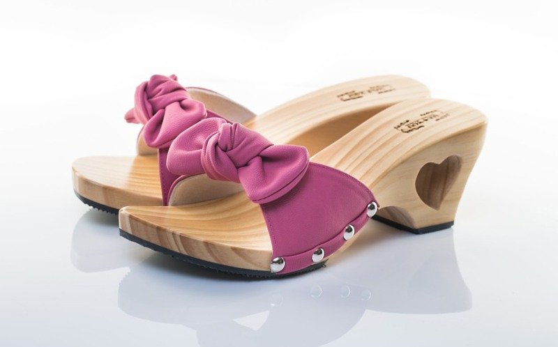 能量健康爱心楔形木鞋 - 女款休闲鞋 - 木头 卡其色