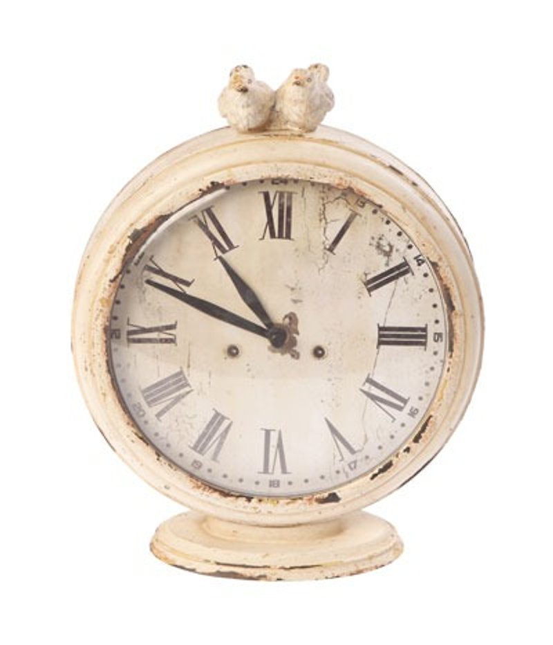 SUSS-英国复古经典法式Loft风格桌上型大型立钟/时钟－适送礼　现货包邮 - 时钟/闹钟 - 其他金属 白色