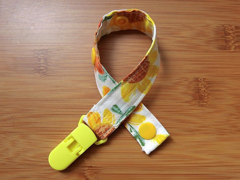 太阳花 - 夹式奶嘴链 / 玩具带 - 围嘴/口水巾 - 其他材质 黄色