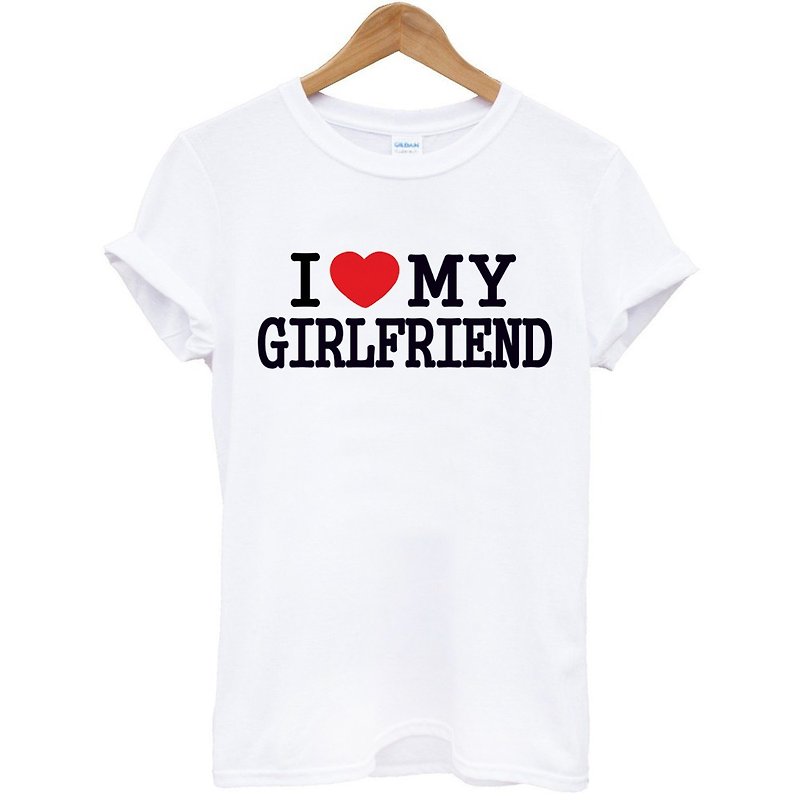 I Love My Girlfriend短袖T恤-白色 我爱我的女朋友 情人节 七夕 情侣 设计 文字 - 男装上衣/T 恤 - 其他材质 白色