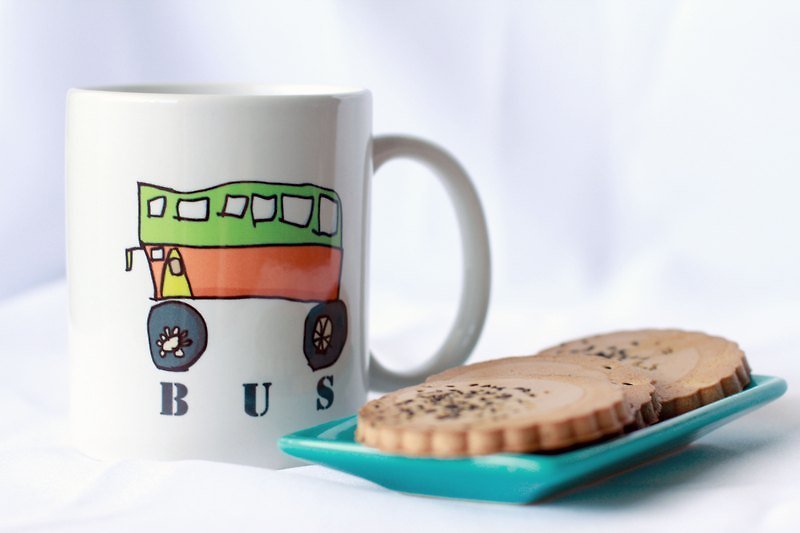 搭着巴士去旅行 - 咖啡杯/马克杯 - 其他材质 白色