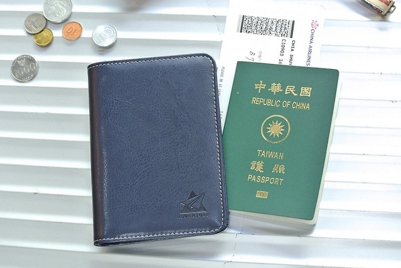 Adventure 冒险号护照套 - 深蓝 - 护照夹/护照套 - 真皮 蓝色