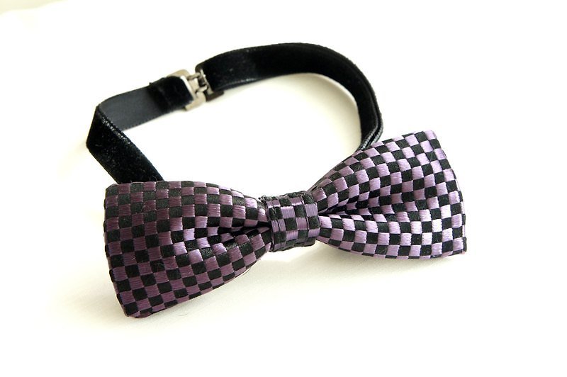 Chess Family 棋盘 真丝领结 - 领带/领带夹 - 其他材质 紫色
