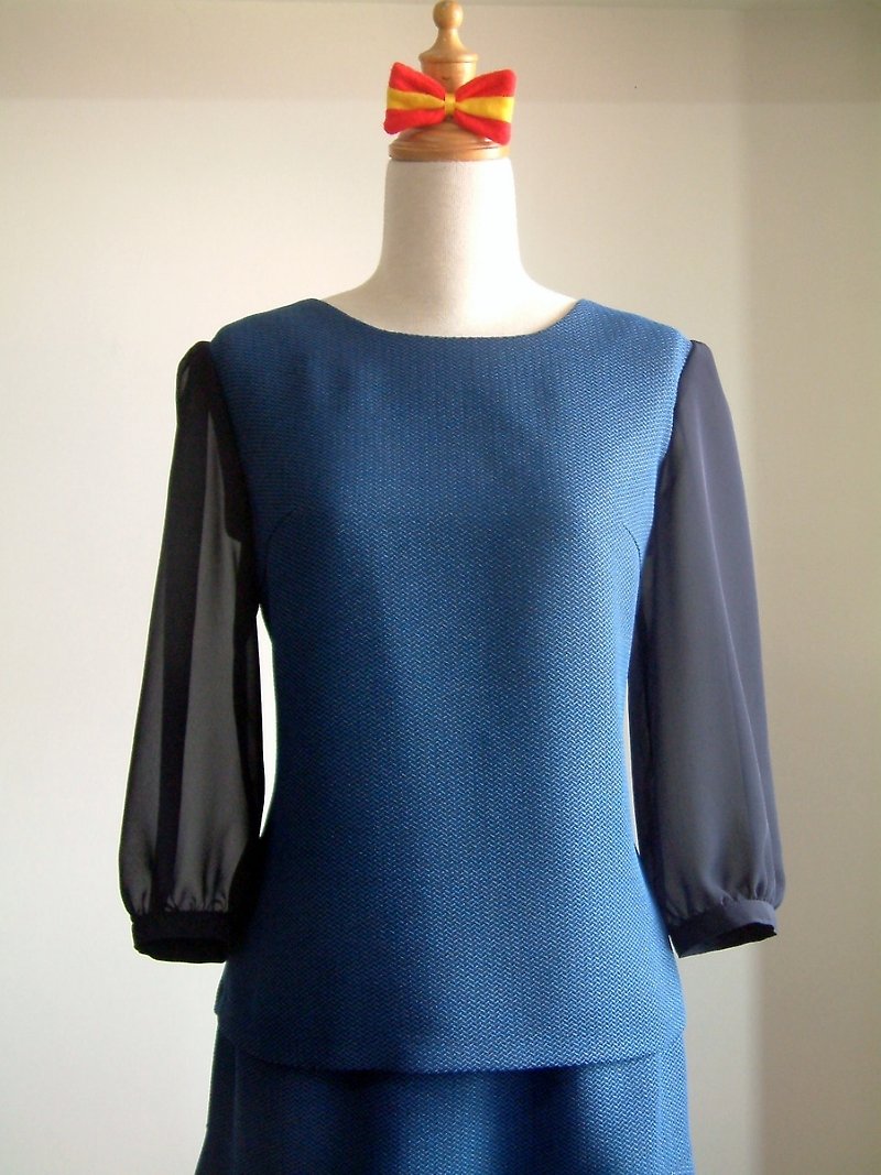 平衡系列-上衣(宝蓝) - 女装上衣 - 其他材质 蓝色