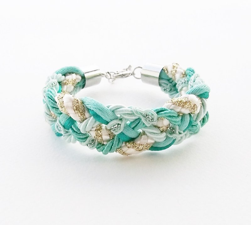 Mint braided bracelet - 手链/手环 - 其他材质 绿色