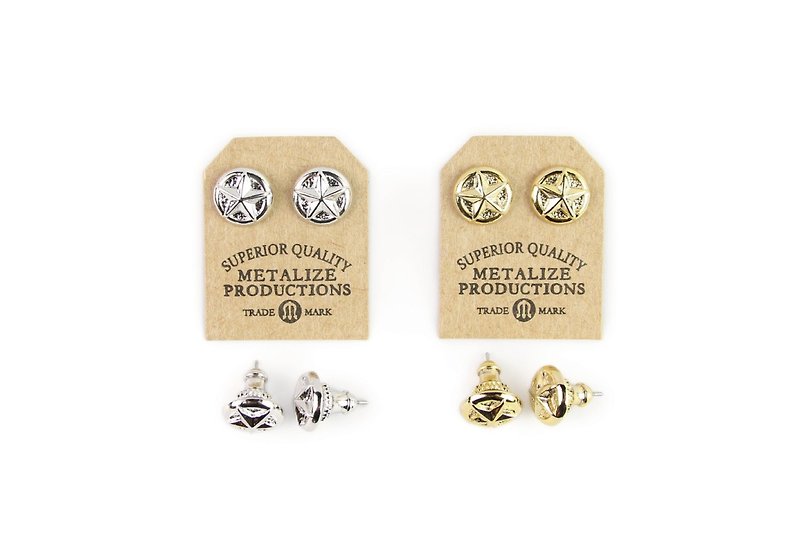 【METALIZE】Star Earrings 星星耳环(白金色/金色) - 耳环/耳夹 - 其他金属 