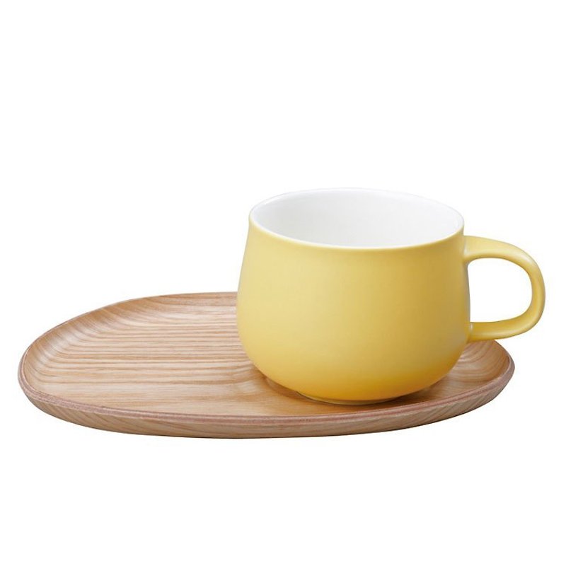 FIKA 小轻食木制杯盘组 - 黄 - 茶具/茶杯 - 其他材质 黄色