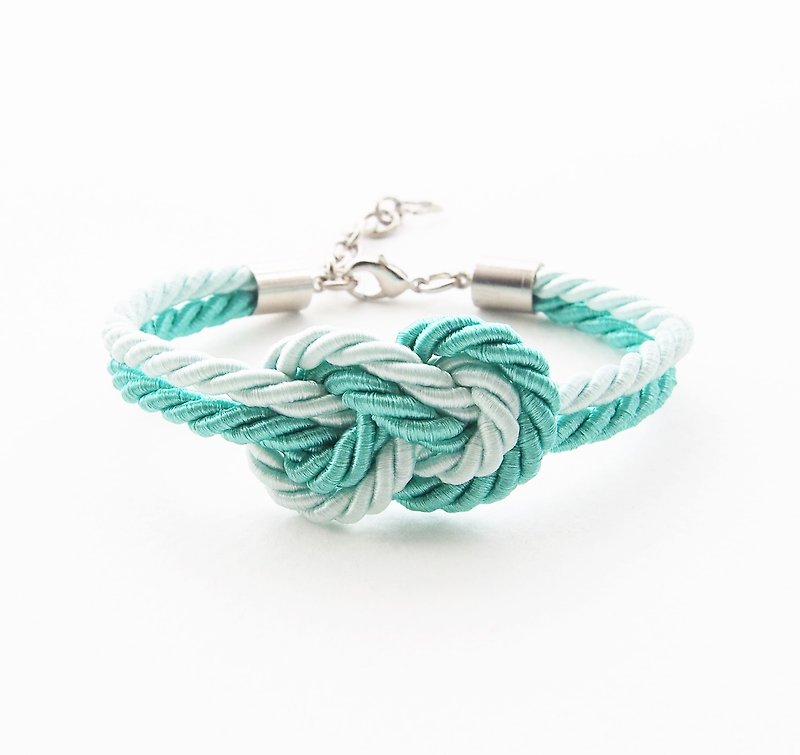 Mint infinity knot rope bracelet - 手链/手环 - 纸 绿色