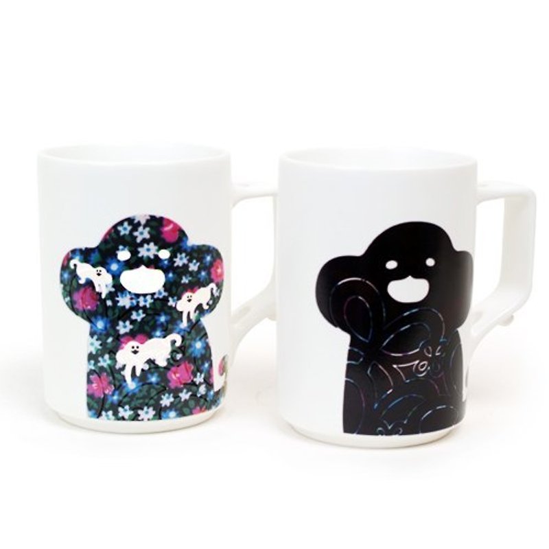 【Dot Design】花猴杯-花纹黑 - 咖啡杯/马克杯 - 其他材质 黑色