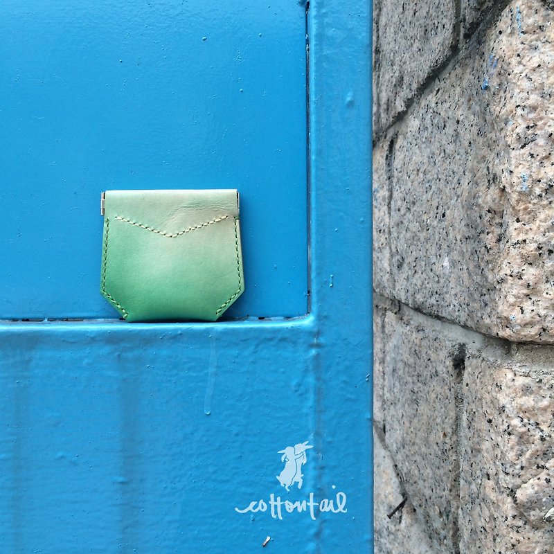 cottontail // 手工染色皮革弹口零钱包 - 零钱包 - 其他材质 绿色