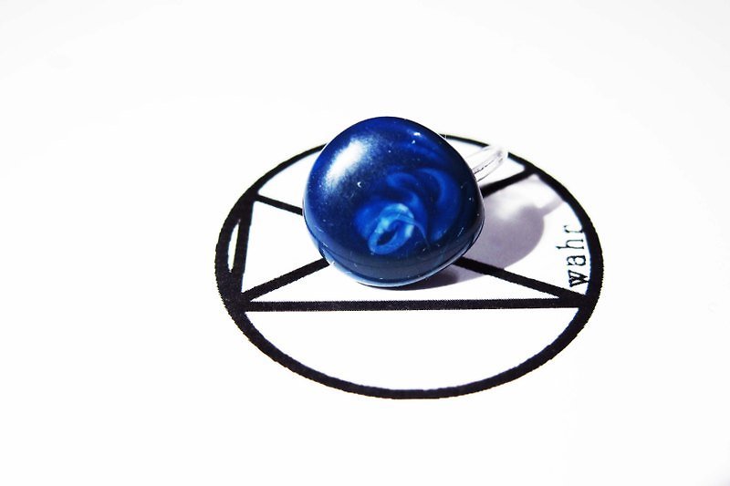 【Wahr】-夹式-兰圈耳环 - 耳环/耳夹 - 防水材质 蓝色