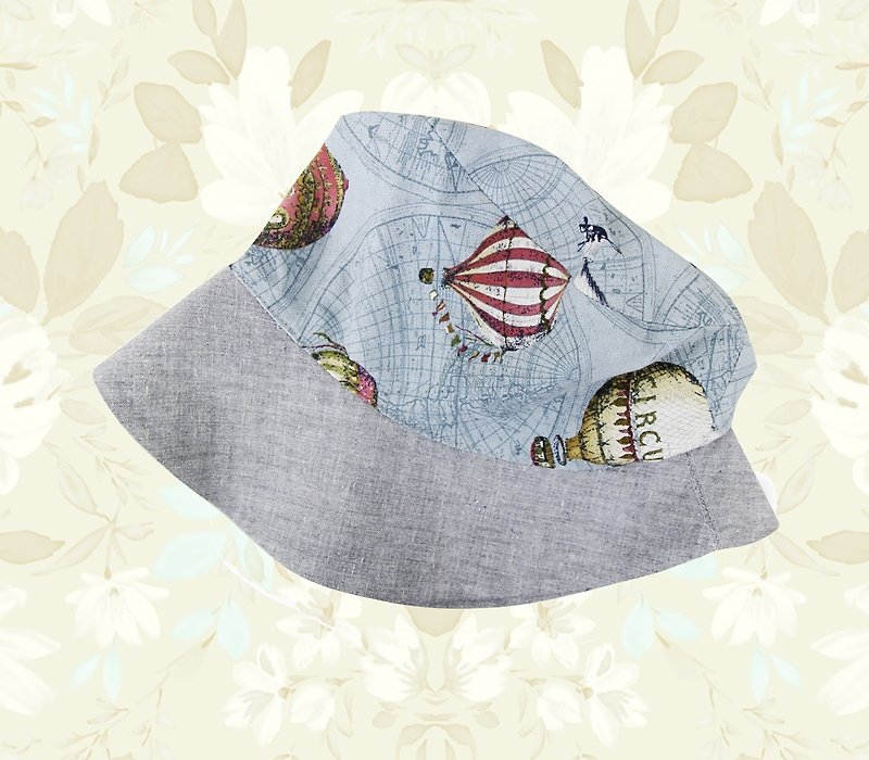 [热气球嘉年华] 复古夏日遮阳造型 防晒渔夫帽 双面戴法 - 帽子 - 其他材质 灰色