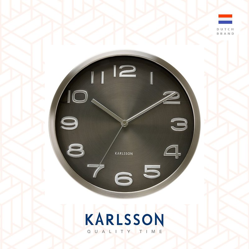 荷兰Karlsson, Wall clock 29cm Maxie steel black - 时钟/闹钟 - 其他金属 黑色