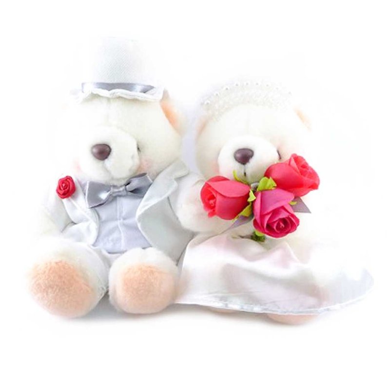 ◤我跟女孩们一样期待能有梦幻的婚礼｜ FF 4.5寸绒毛熊熊 婚礼布置 - 玩偶/公仔 - 其他材质 白色