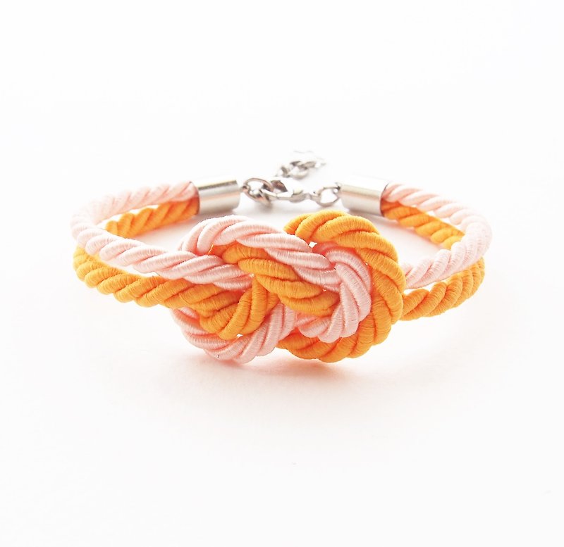 Orange infinity knot rope bracelet - 手链/手环 - 纸 橘色
