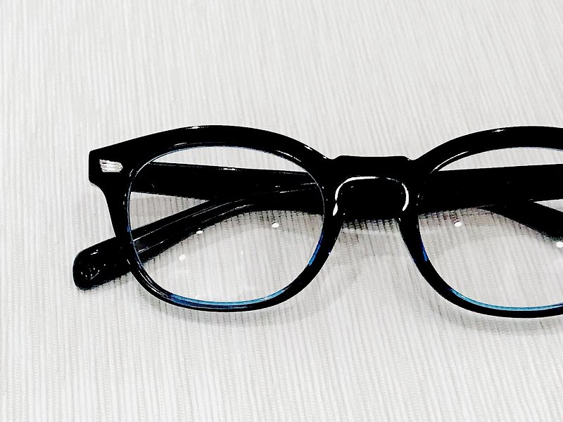 ELEMENTS eyewear 黑拼透亮蓝色波士顿眼镜框日本手造 - 眼镜/眼镜框 - 其他材质 黑色