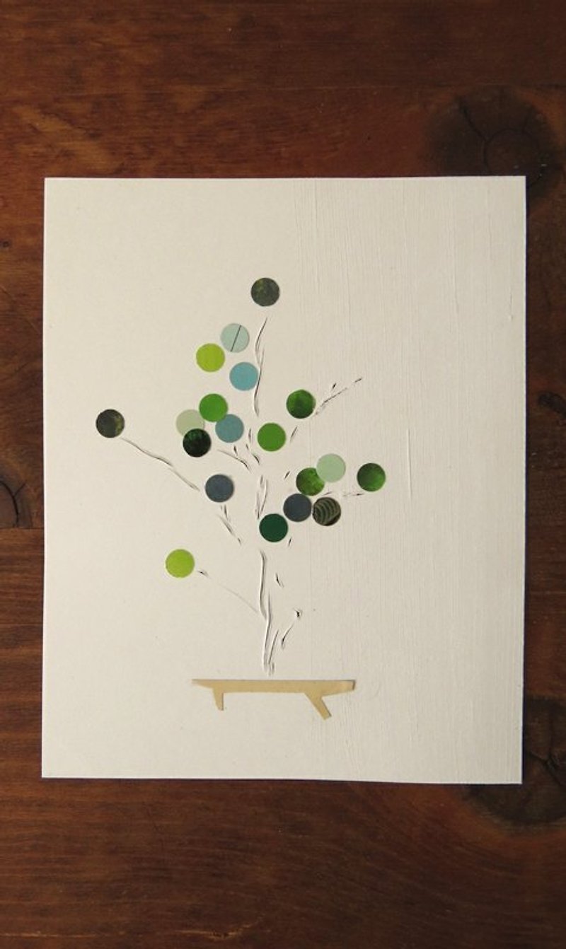手作 手工卡片── 小盆栽【仅此一张】 - 卡片/明信片 - 纸 绿色