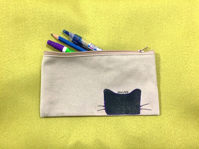 MaryWil小猫躲猫猫笔袋/万用袋 - 铅笔盒/笔袋 - 其他材质 黑色