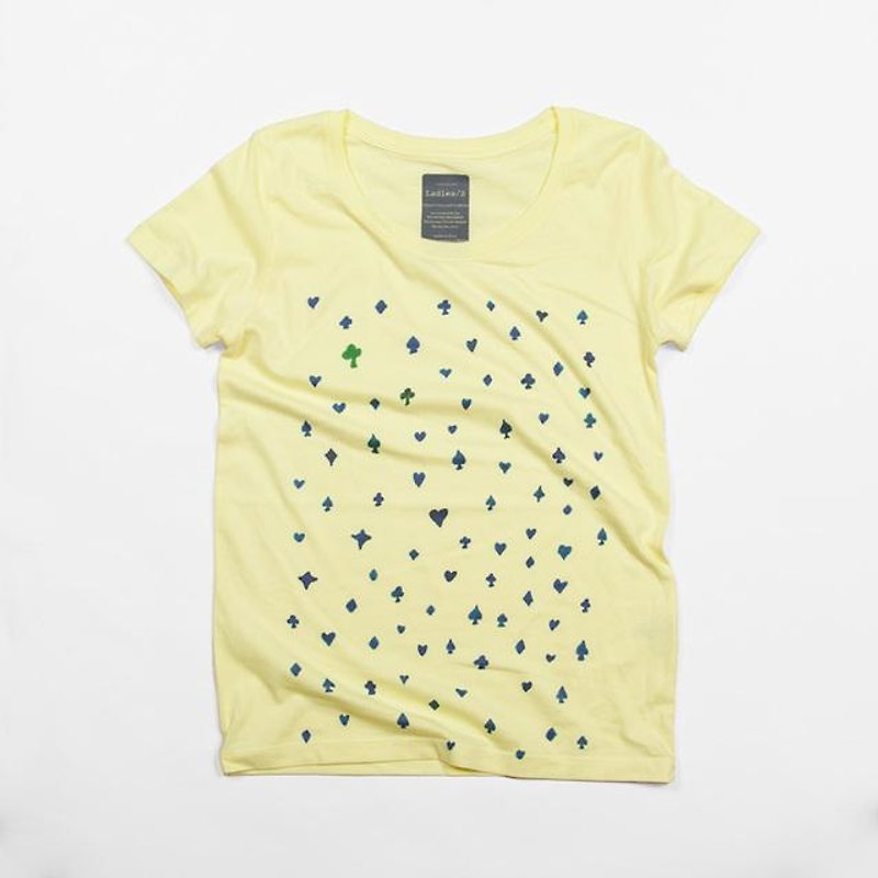 トランプイラストTシャツTcollector - 女装 T 恤 - 棉．麻 黄色