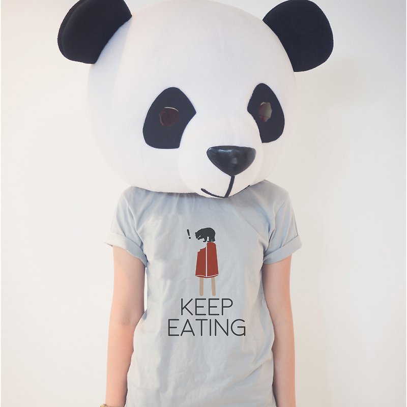 'KEEP EATING' 随着温度改变颜色T-shirt - 中性连帽卫衣/T 恤 - 棉．麻 灰色
