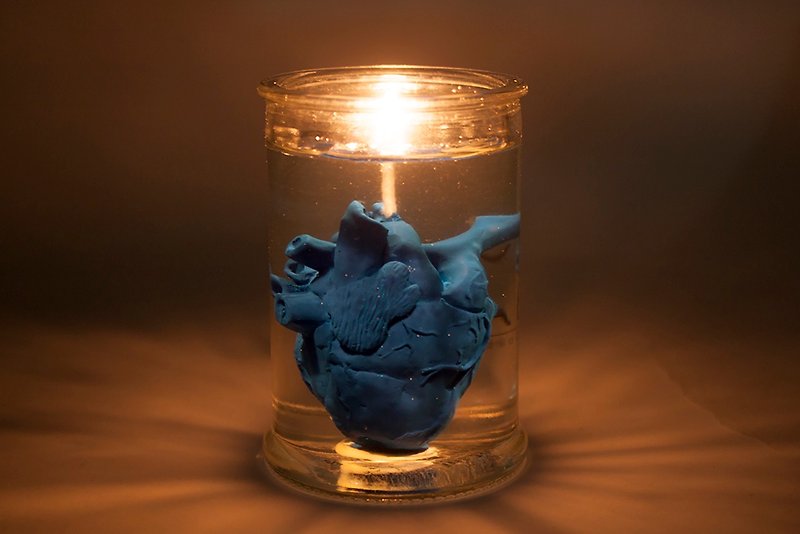 EYE LAB 蓝色心脏罐装香氛蜡烛 - 蜡烛/烛台 - 蜡 蓝色