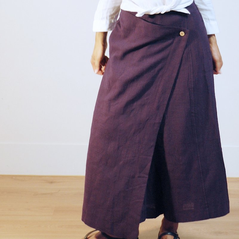 手工棉低档裤裙 - 紫 - 女装长裤 - 棉．麻 紫色