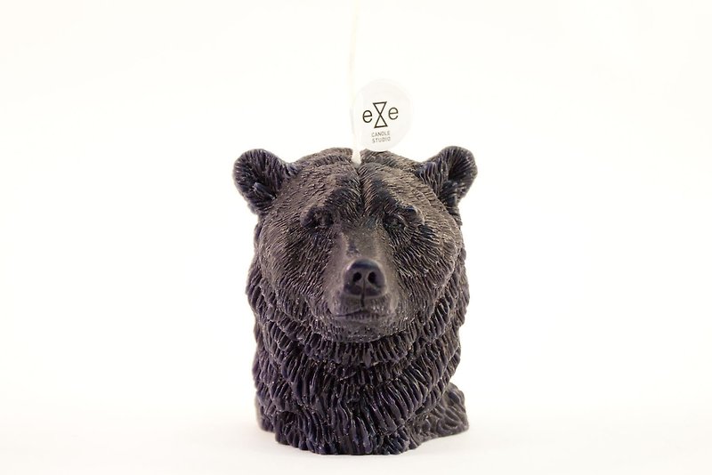 黑色棕熊造型香氛蜡烛 Brown Bear Candle - 蜡烛/烛台 - 蜡 咖啡色