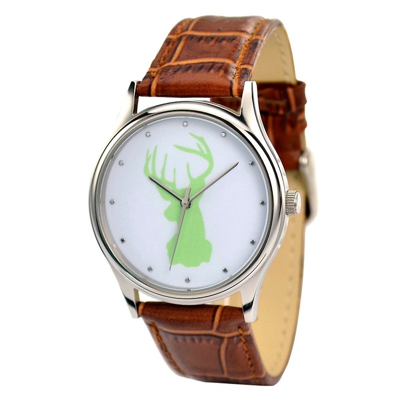 驯鹿头剪影手表 - 全球免运 - 女表 - 其他金属 绿色