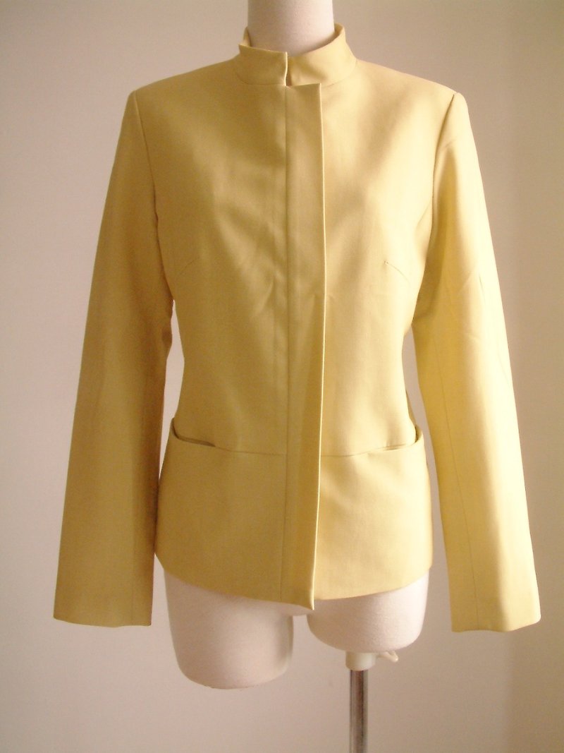 立领拉链外套 - 女装上衣 - 其他材质 黄色