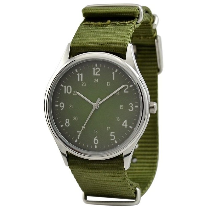休闲手表配尼龙带 - 女表 - 其他金属 绿色