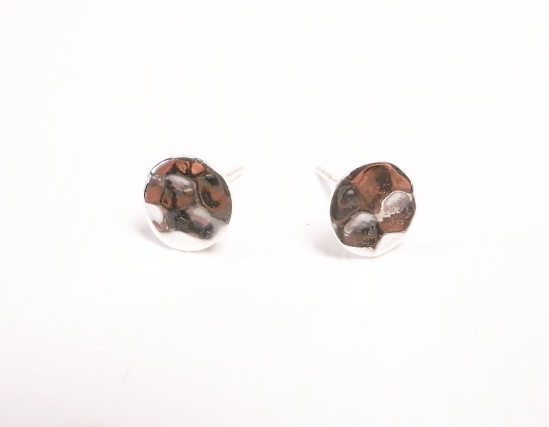 《二毛银》【纯银质感圆片耳环】（编号：37-0014）（一对） - 耳环/耳夹 - 其他金属 