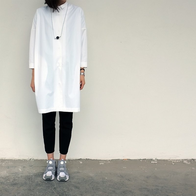 杲果/GAOGUO原创设计师女装品牌 新款极简白衬衫廓形百搭风衣外套 - 女装西装外套/风衣 - 其他材质 白色