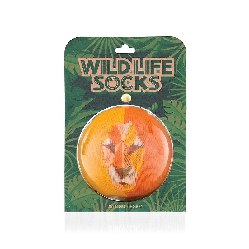 WILDLIFE SOCKS_野生动物袜_狮子 - 袜子 - 其他材质 橘色