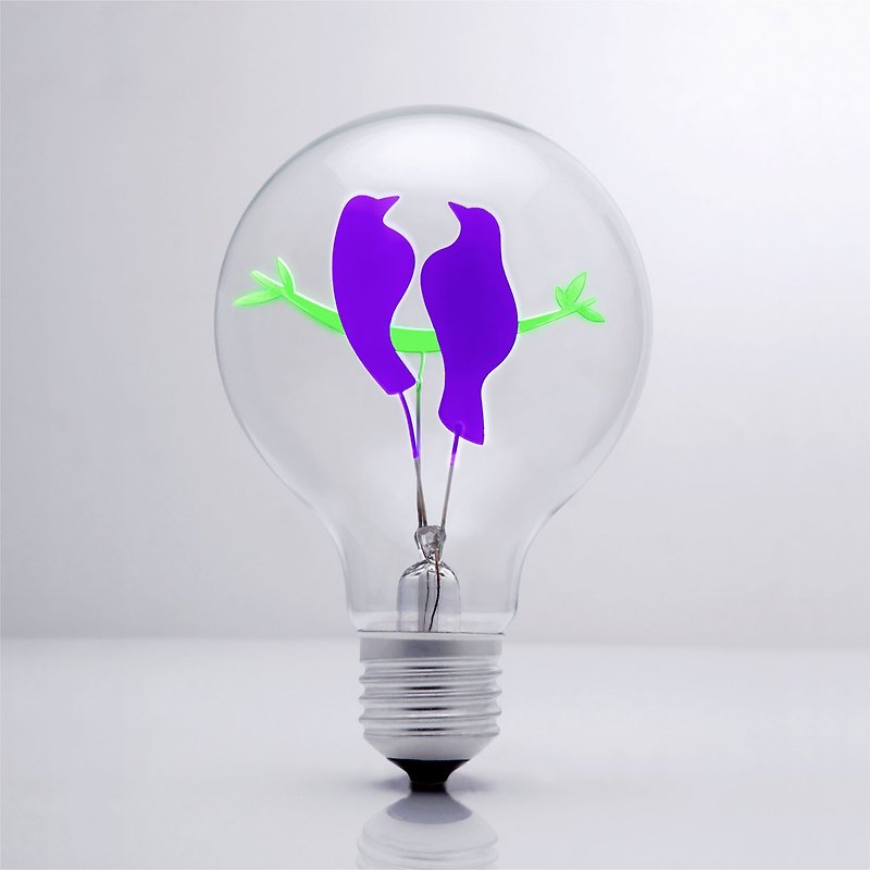 DarkSteve“演活生命”- 设计师灯泡 - 情人鸟球灯泡 Edison-Style 爱迪生灯泡: 1 个 (纯灯泡) - 灯具/灯饰 - 玻璃 紫色