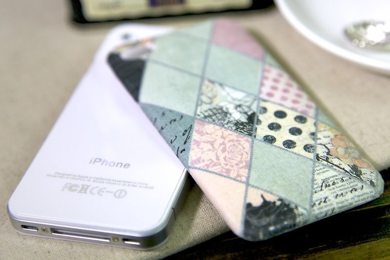 iPhone 4 背包壳：钻石绅士 - 手机壳/手机套 - 防水材质 灰色