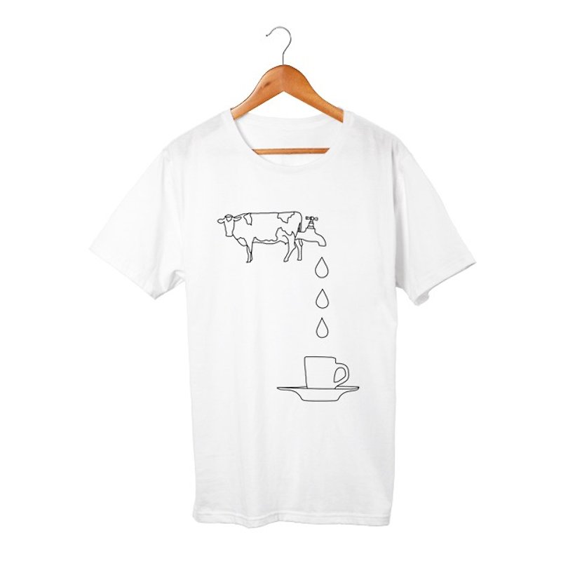 milk T-shirt - 中性连帽卫衣/T 恤 - 棉．麻 白色