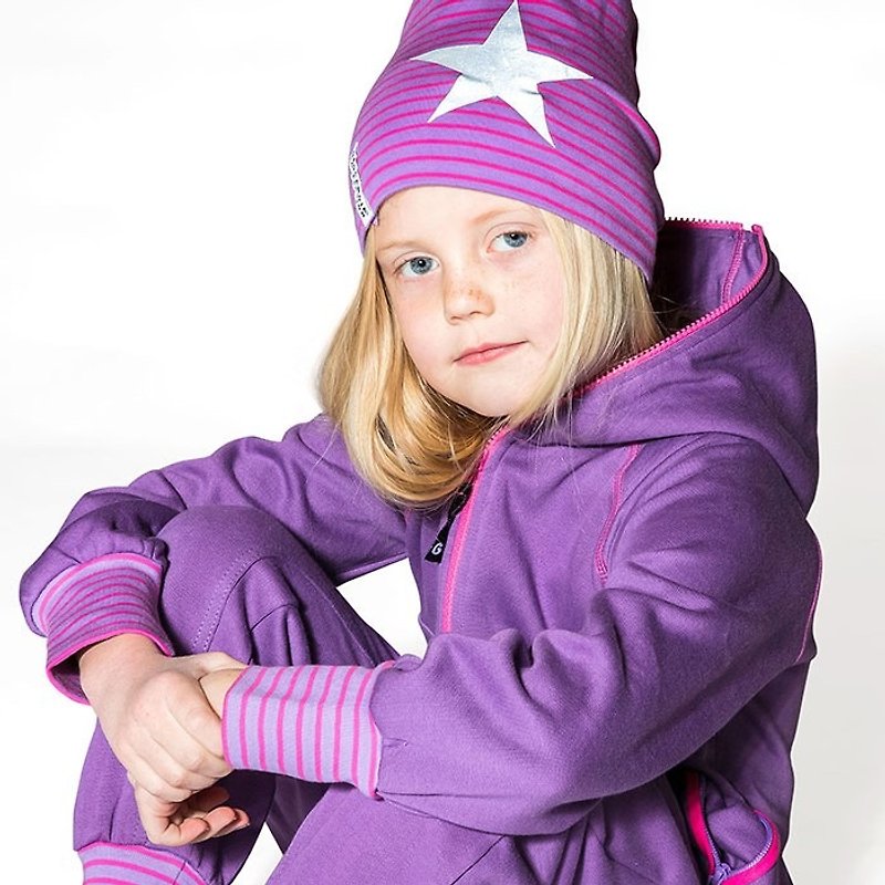 【瑞典制】有机棉潮流拉链连帽外套紫色(适合18M-10Y) - 其他 - 棉．麻 