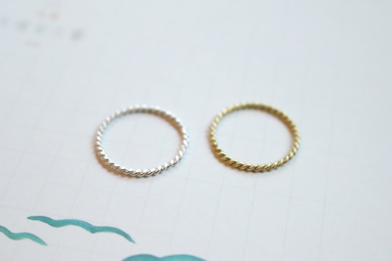 黄铜 纯银 戒指 0536 麻花卷 - 戒指 - 其他金属 金色