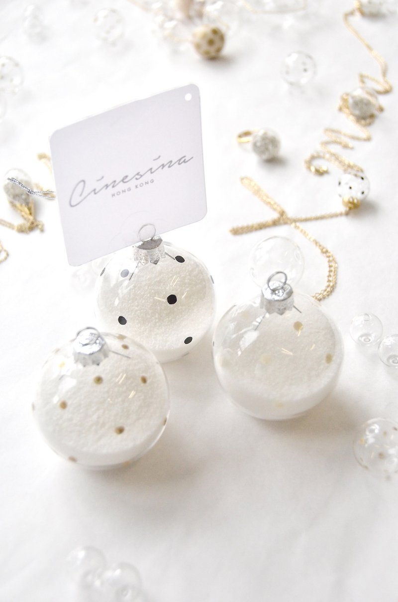 Real Ornament - 圣诞座枱波点玻璃球 - 摆饰 - 玻璃 金色