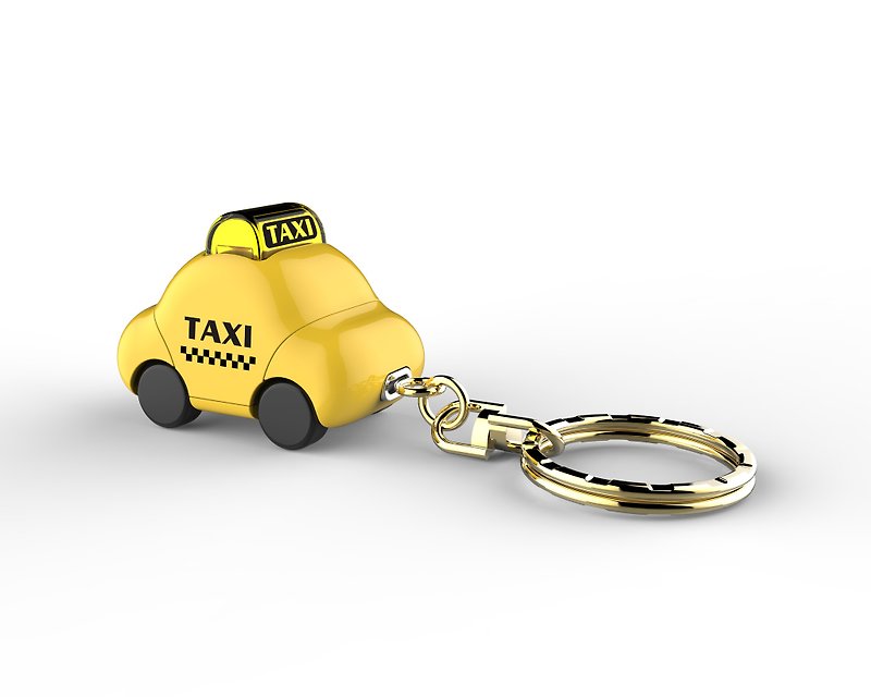 萌小车钥匙圈-纽约黄Taxi (圣诞节礼物) - 钥匙链/钥匙包 - 塑料 黄色