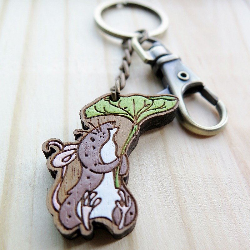 老鼠与青蛙 - 木头钥匙圈 - 钥匙链/钥匙包 - 木头 多色