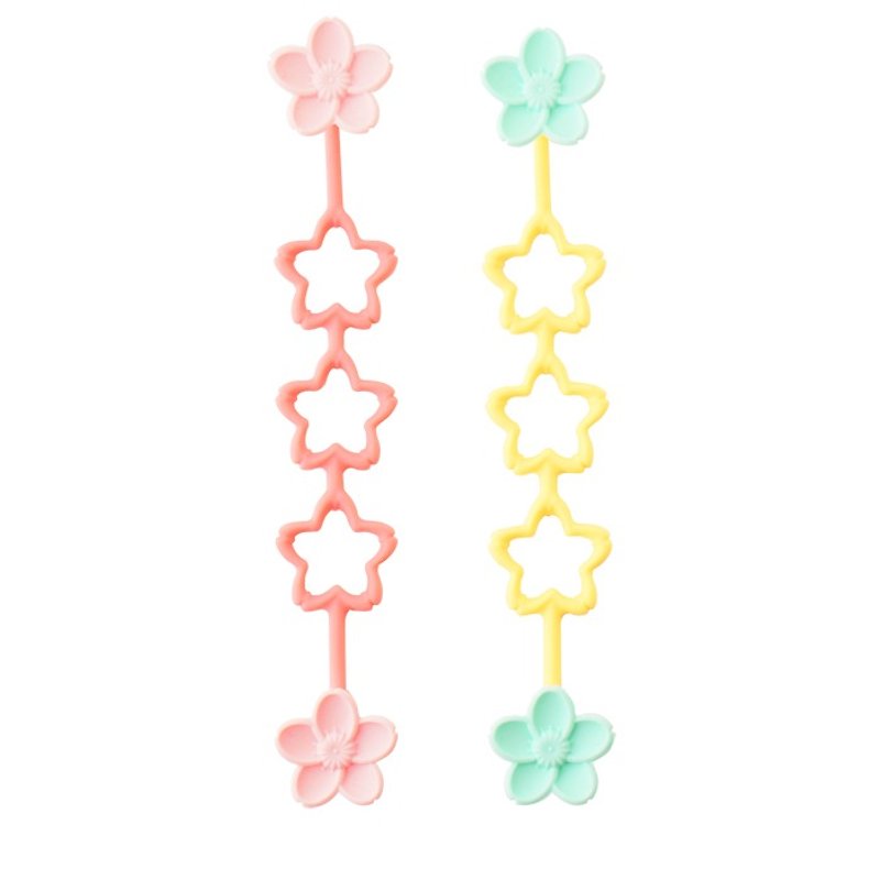 Vacii Sakura 樱花卷线器-粉橘&蓝黄 - 卷线器/电线收纳 - 硅胶 多色