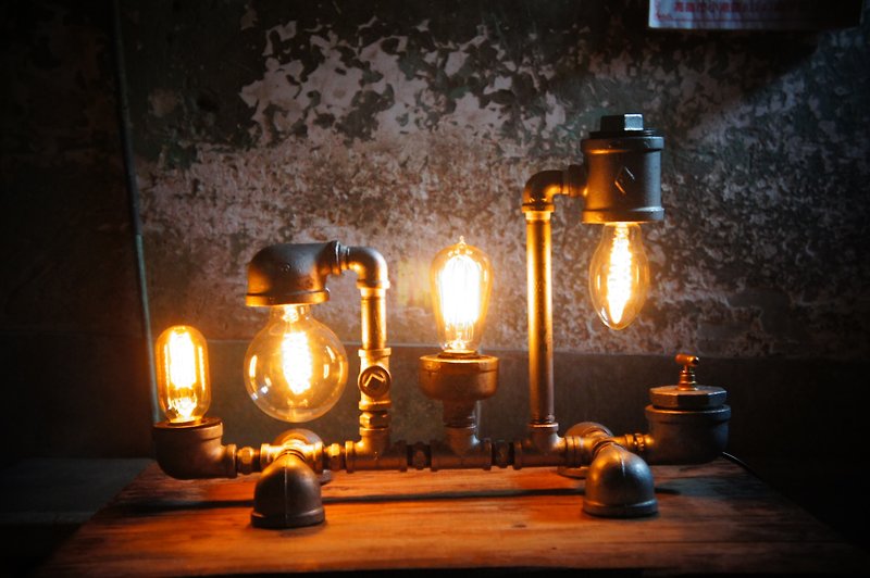 Edison-industry 复古  工业风  LOFT 水管灯具玄关灯具 工业灯具 - 灯具/灯饰 - 其他金属 灰色