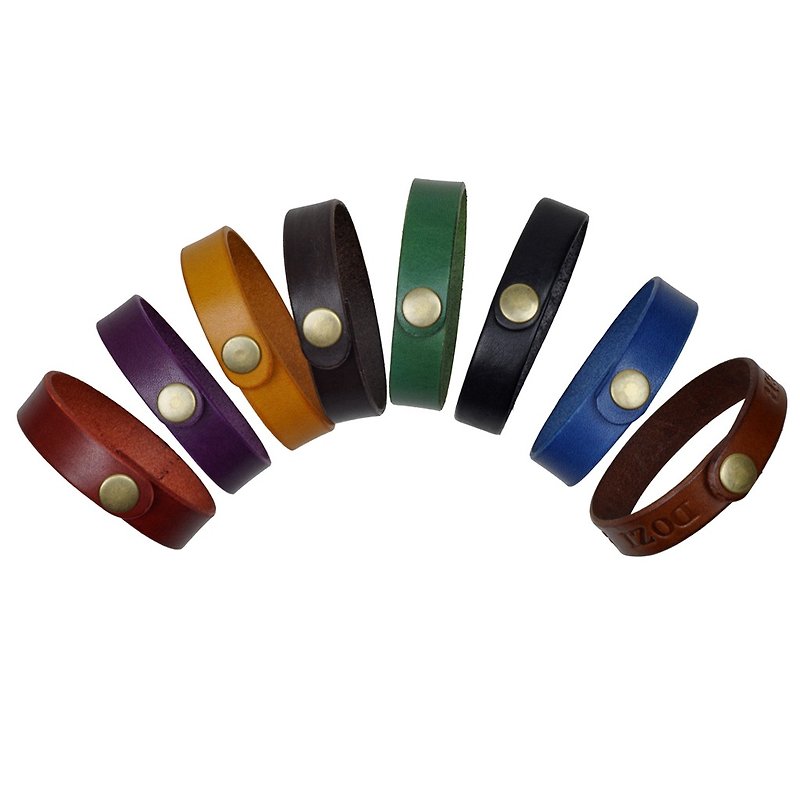 【DOZI皮革手作】单环皮革手环 皮革为染色制作 可自由配色  - 手链/手环 - 真皮 